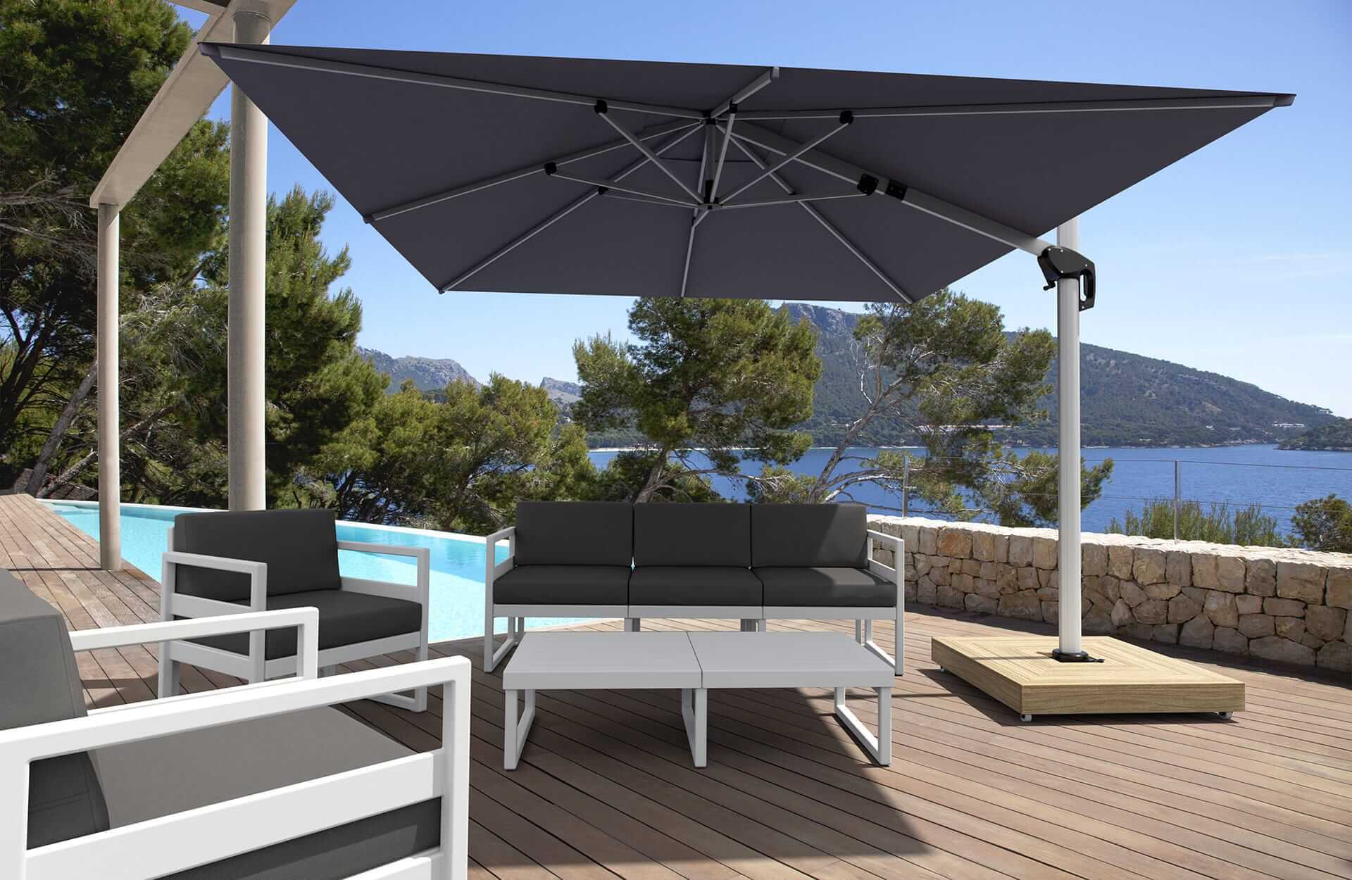 Mykonos Yandan Gövdeli Ayarlı Şemsiye 3x3